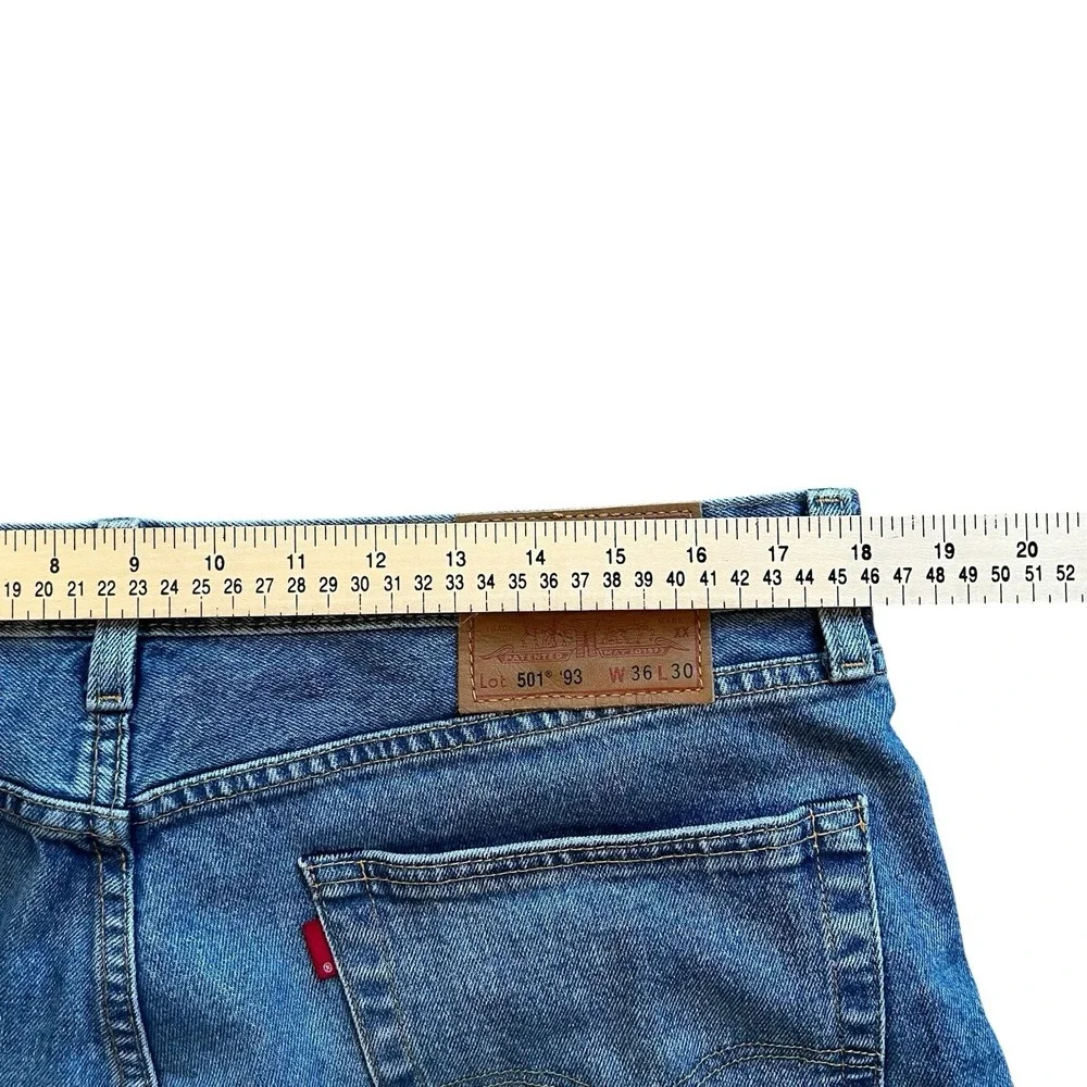 Levi's Premium 501 '93 Jeans Mens 36x30 Blue Straight Leg Button Fly 90s Fit